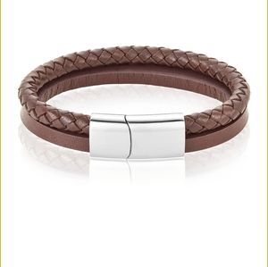 NWT Adornia Leather Braided Combo Bracelet